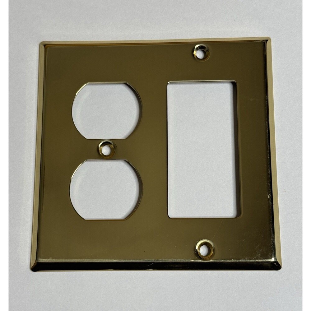 Restoration Hardware Metal Single Socket/Rocker Plate Outlet Cover Brass $15
